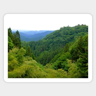 Japan Mountain Forest Ryokan View Sticker